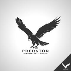 Obraz premium Eagle Logo with Flying Predator design concept