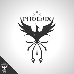 Phoenix Logo with Brave Bird Logo Concept