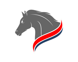 Horse head silhouette vector illustration logo
