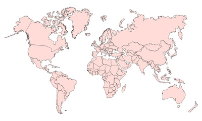 Country Strok with Map of the world