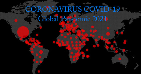 covid-19 global pandemic situation map show spreading of outbreak