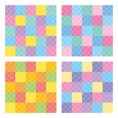 チェック パターン パステル