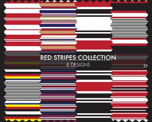 Red Stripe Seamless Pattern Collection