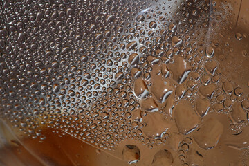 Water drops in transparent bottle close up modern background high quality prints