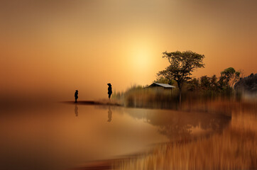 sunrise on the lake