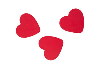 Three hearts isolate on a white background