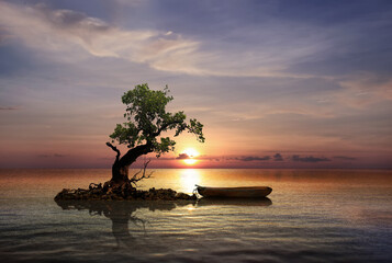 sunset on the sea