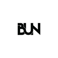 bun letter original monogram logo design