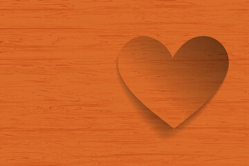 wooden heart on wooden background