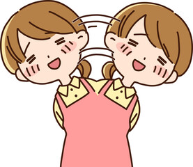 主婦・女性保育士　喜びを表現する女性