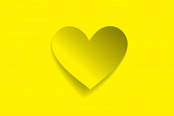 yellow heart on white background
