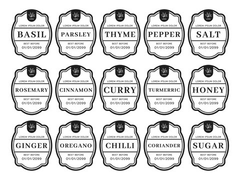 Spice Jar Labels Template, Modern Minimalist Spice Jar Label, Spice Jar  Label, DIY Spice Label, Download, Editable, Printable, 039 