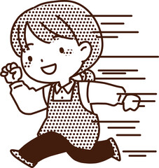 主婦・女性保育士　笑顔で走ってる女性