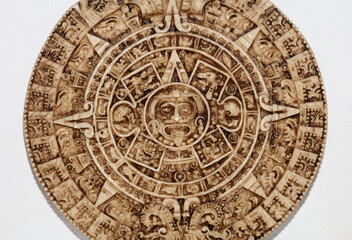 Aztec sun stone close up background modern high quality prints