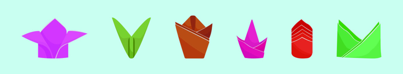 set of serviette cartoon icon design template with various models. vector illustration isolated on blue background