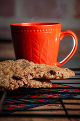 
oatmeal cookies and a hot drink, the best snack for your evenings