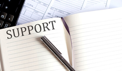 Notebook with Toolls and Notes about SUPPORT