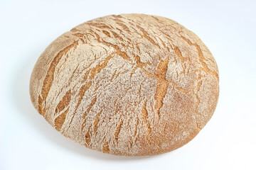 A loaf of rye bread in close-up.