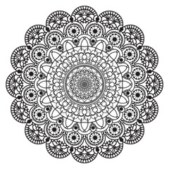 Abstract mandala graphic design decorative elements isolated on white color background for ancient geometric concepts