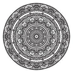 Abstract mandala graphic design decorative elements isolated on white color background for ancient geometric concepts