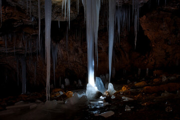 icicles in a cave