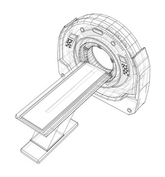 3d illustration of a MRI machine