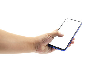 Handheld black bezel blank smartphone thumb click screen