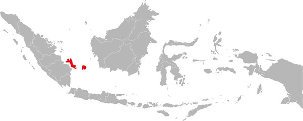 Bangka belitung province isolated on indonesia map. Gray background. Business concepts and backgrounds.