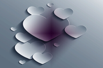 3d rendering heart abstract background and platform for advertising products background