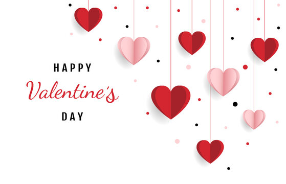 Happy valentine day. with creative love composition of the hearts. Vector illustration