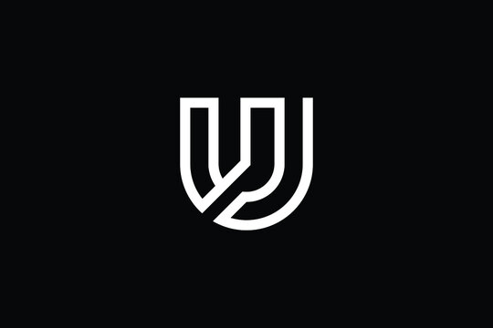UJ logo letter design on luxury background. JU logo monogram initials letter concept. UJ icon logo design. JU elegant and Professional letter icon design on black background. U J JU UJ