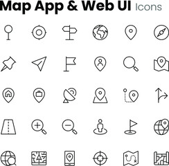Fototapeta premium Mapp app and web ui icons