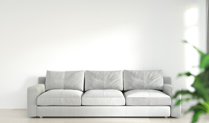 Sofa the living room,3d rendering,wall mockup, 
modern home design,minimal living room.