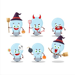 Halloween expression emoticons with cartoon character of halogen