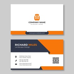 Modern simple orange business card template