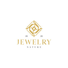 Initial letter j logo with nature leaf symbol Premium Vector