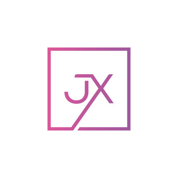 Creative initial letter JX square logo design concept vector