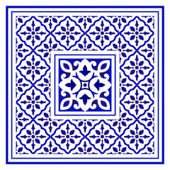 Obraz premium blue and white border decor
