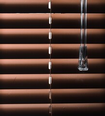 close up of a window blinds