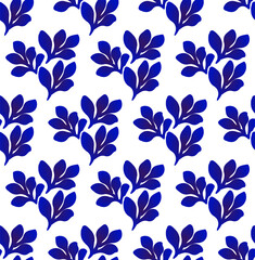 floral pattern blue and white