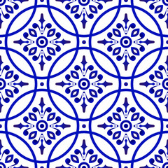 floral seamless blue pattern