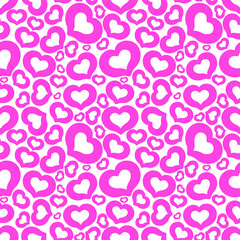 Seamless vector hearts pattern. Valentine's day background. For fabric, textile, wrapping, cover etc. 10 eps. Love emotion hearts pink pattern.