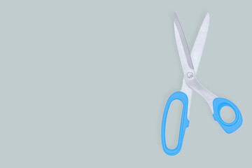 Scissors seamless pattern. Barber scissors against gray background backdrop.