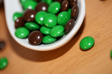 Green and brown sweets close up background modern high quality prints
