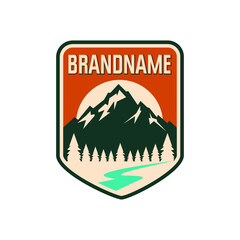 mountain outdoors  logo design creative idea