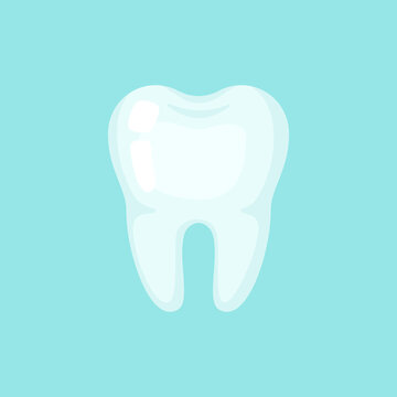 Healthy tooth, cute single colorful vector icon illustration. Cartoon flat isolated image