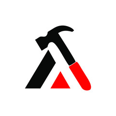 hammer logo design creative idea