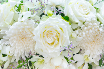 Beautiful flowers background for wedding scene