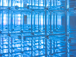 Naklejka na ściany i meble Blue space dimension science and technology background