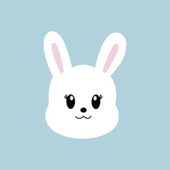 Cute cartoon bunny. Vector illustration for kids.	
